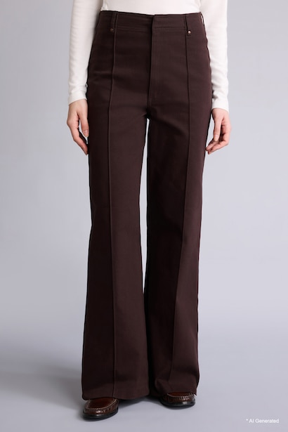 Wide Leg Wide Leg Zipper Pocket Gabardine Trousers