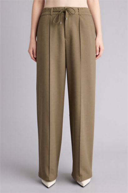 Pantalon large taille haute avec poches