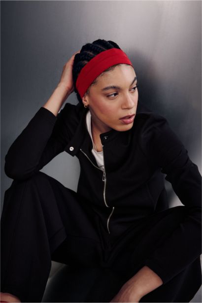 Standart Fıt Dik Yaka Skuba Dalgıç Kumaş Fermuarlı Sweatshirt