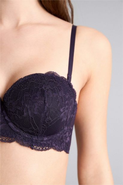 Lace Detail Half Padded Strapless Bra