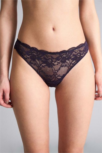 Lace Detail Lace Brazilian Panty