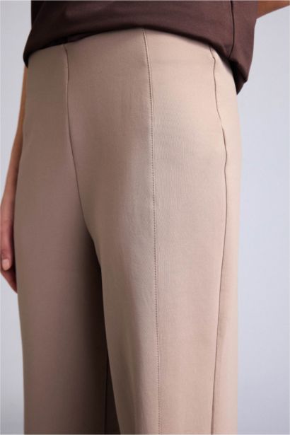 Wide Leg Wide Leg With Pockets Scuba Fabric Trousers