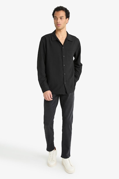Straight Fit Regular Hem Trousers