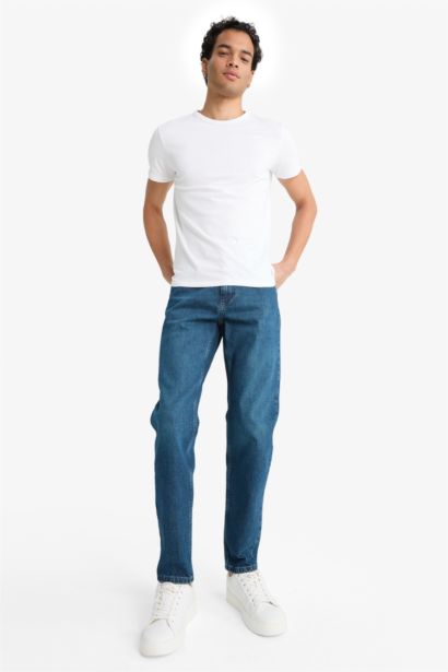 Slim Tapered Fit Dar Kalıp Normal Bel Daralan Paça Jean Pantolon