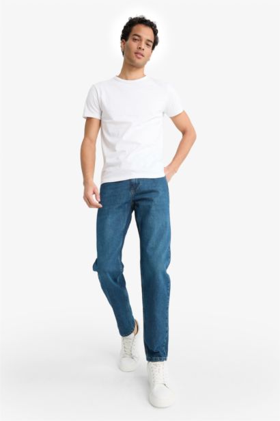 Slim Tapered Fit Dar Kalıp Normal Bel Daralan Paça Jean Pantolon