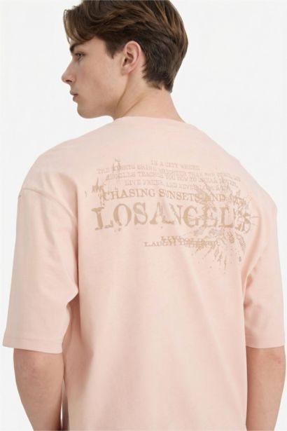 تيشيرت قطن نص ردن اوفر سايز بياخة مستديرة