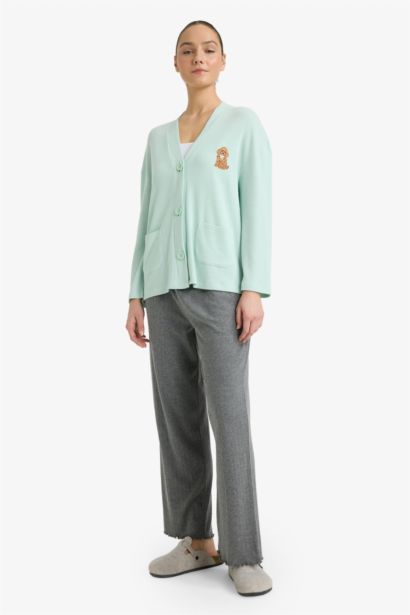 Regular Fit Long Sleeve Plush Cardigan