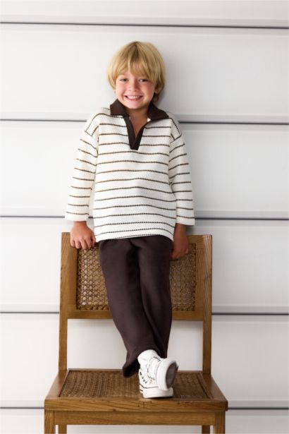 Baby Boy Regular Fit Elastic Waist Pique Trousers