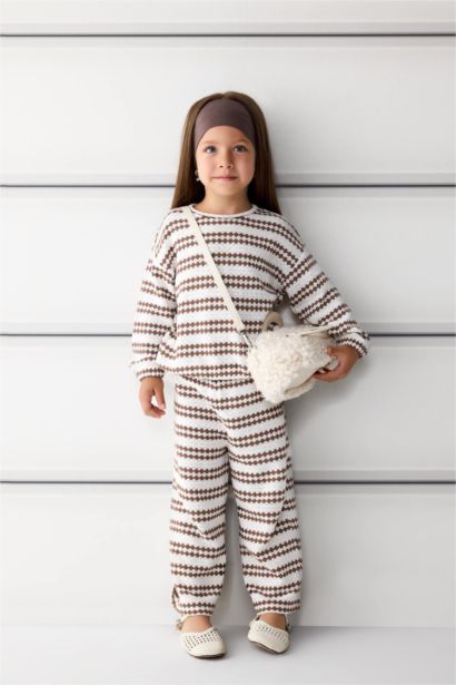 Baby Girl Crew Neck Striped Sweatshirt