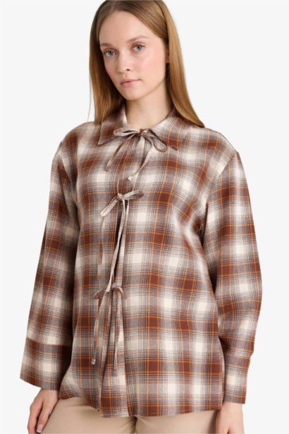 Regular Fit Flanel Long Sleeve Tunic
