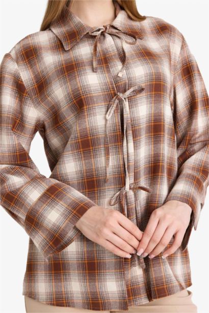 Regular Fit Flanel Long Sleeve Tunic