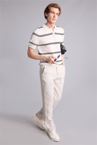 %100 Keten Relax Fit Pantolon