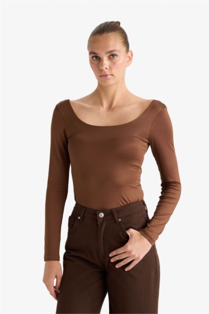 Square Neck Long Sleeve Bodysuit