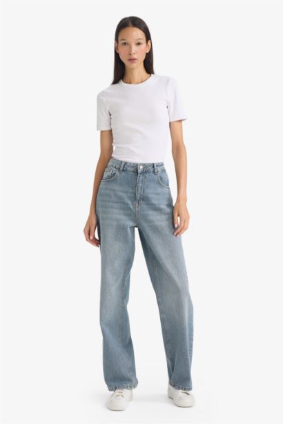 90's Wide Leg High Waisted Long Jeans