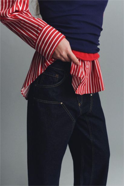 Barrel Fit High Waist Long Jeans