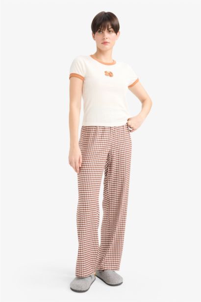 Regular Fit Long Checked Pyjama Bottoms