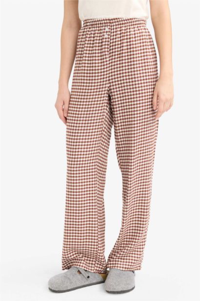 Regular Fit Long Checked Pyjama Bottoms