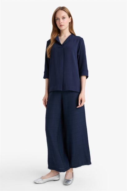 بنطلون كابري قصة مريحة بجيب