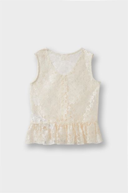 Baby Girl V-Neck Tulle Blouse