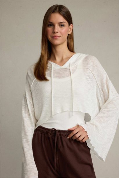 جاكيت كروب قطن بياخة مستديرة بغطاء للرأس