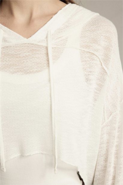 جاكيت كروب قطن بياخة مستديرة بغطاء للرأس