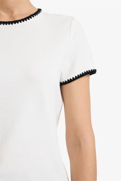 Slim Fit Ribbed Crew Neck Short Sleeve T-shirt