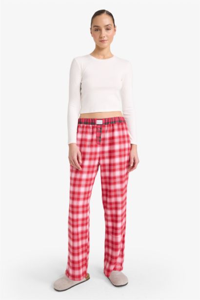 Regular Fit торлы фланель пижама шалбары