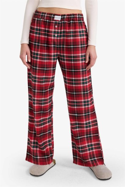 Regular Fit Plaid Flannel 2 Pieces Pyjama Set