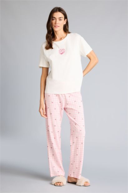 Regular Fit Printed Top Bottom 2 Piece Pajama Set