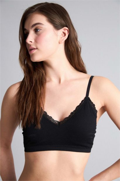 Lace Detail Removable Cup Removable Padded T-Shirt Bra