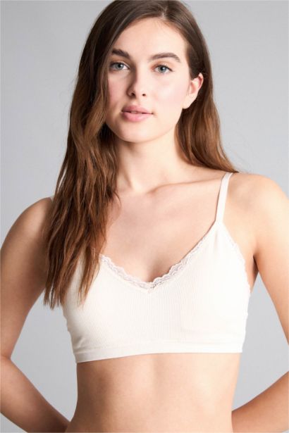 Lace Detail Removable Cup Removable Padded T-Shirt Bra