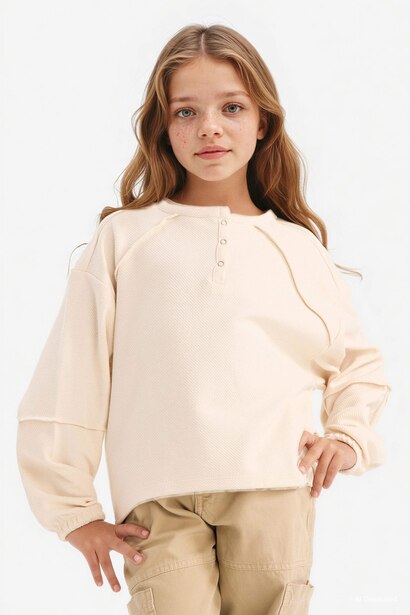 Girl Oversize Crew Neck Sweatshirt