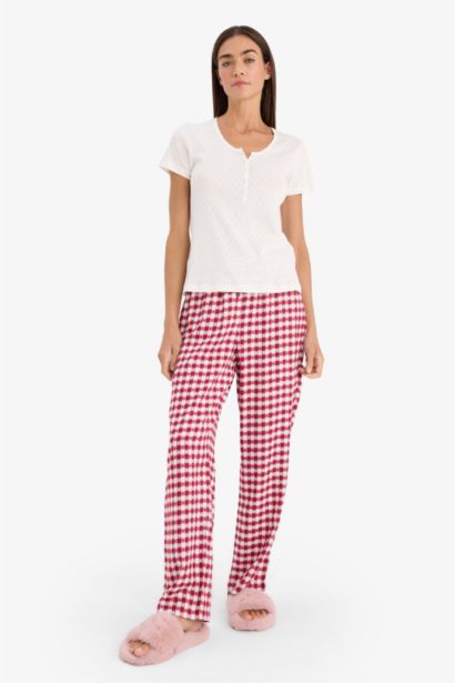 Checked Flannel Pajama Bottoms