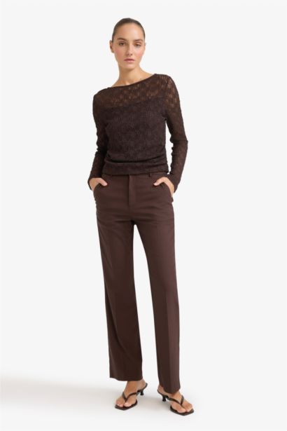 بلوزة ردن طويل دانتيل مخصر بياخة عريضة