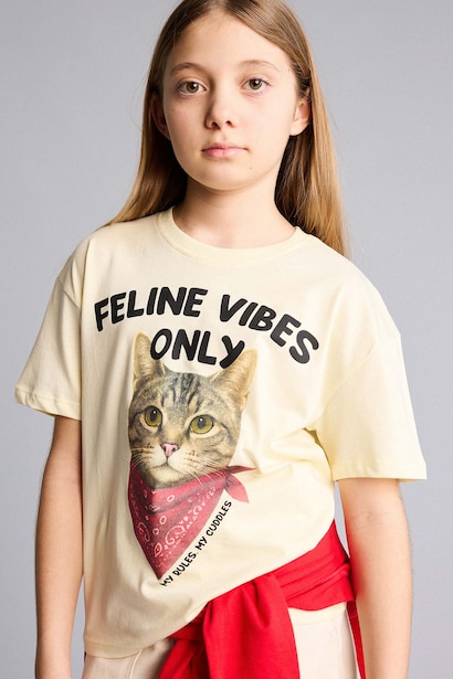 Girl Animal Print Oversize T-Shirt