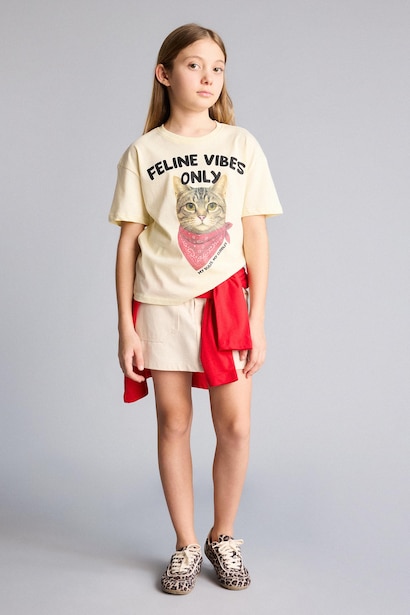 Girl Animal Print Oversize T-Shirt