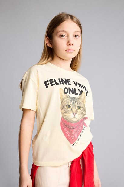 Girl Animal Print Oversize T-Shirt