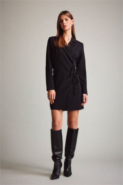 Krep Kısa Boy Elbise