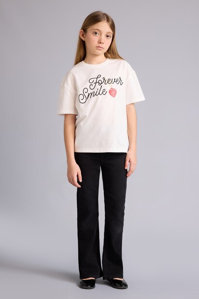 Girl Oversize Printed Short Sleeve T-Shirt