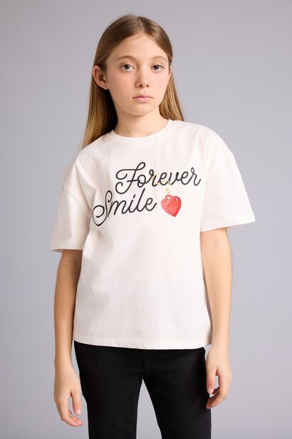 Girl Oversize Printed Short Sleeve T-Shirt