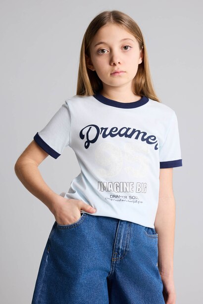 Girl Regular Fit Printed Short Sleeve T-Shirt