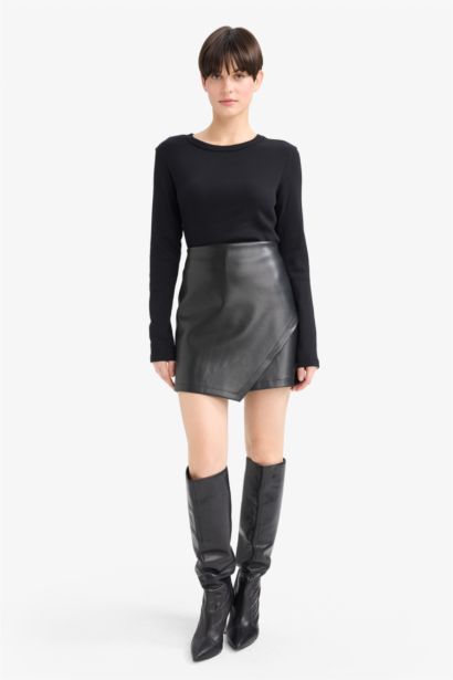Faux Leather High Waist Shorts