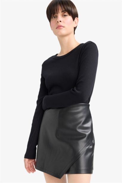 Faux Leather High Waist Shorts