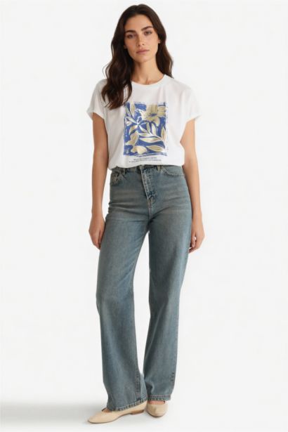 Crew Neck Floral Short Sleeve T-Shirt