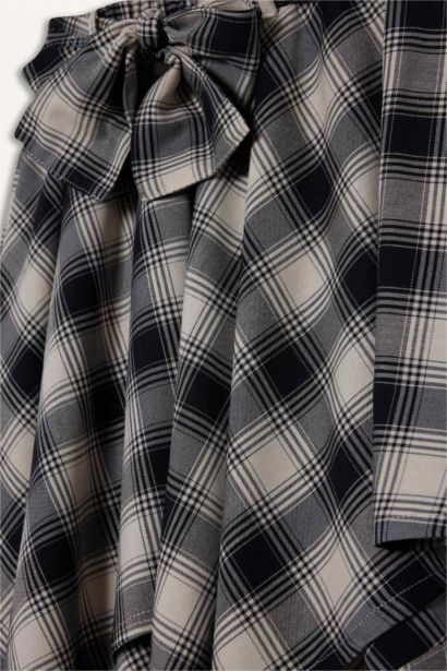 Asimetrik Kareli Etek Kız Çocuk