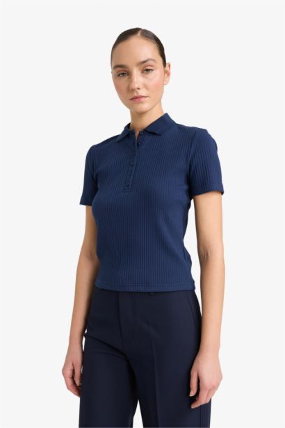 Футболка поло кашкорсе Slim Fit с коротким рукавом