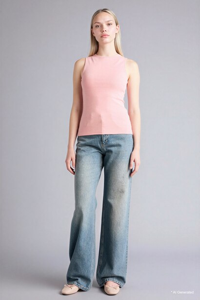 Slim Fit Boat Collar Tank Top