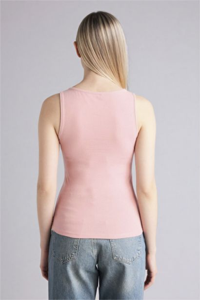 Slim Fit қайық жағалы майка