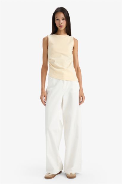 Slim Fit Ribana Boat Collar Tank Top