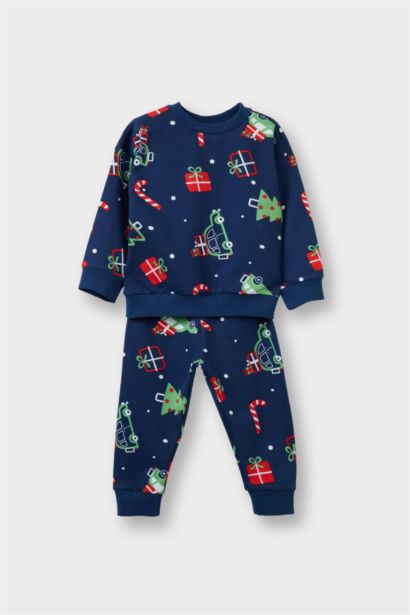 Baby Boy Christmas Printed Thin Fabric 2 Piece Set